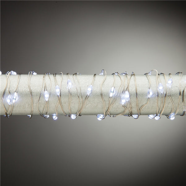 Everlasting Glow 36900 B/O Cool White Micro 30-LED String Light 5', Silver Wire