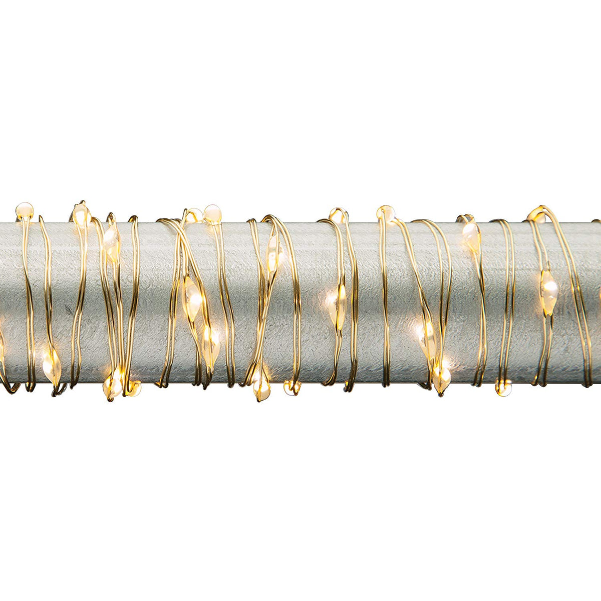 Everlasting Glow 93778 B/O Warm White Micro 62-LED String Light 11', Gold Wire