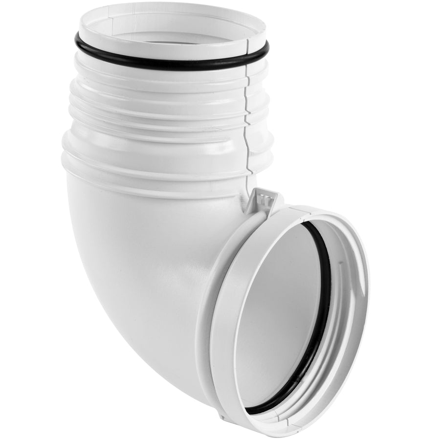 Imperial VT0544 Quick Connect Plastic Dryer Vent Elbow, 90-Degree, 4"