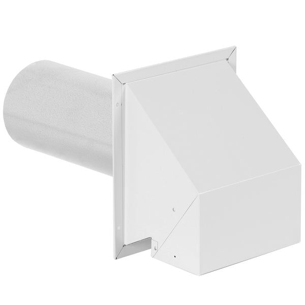 Imperial VT0501-B R2 Wall Exhaust Dryer Vent Hood 4" with 12" Tail Pipe, White