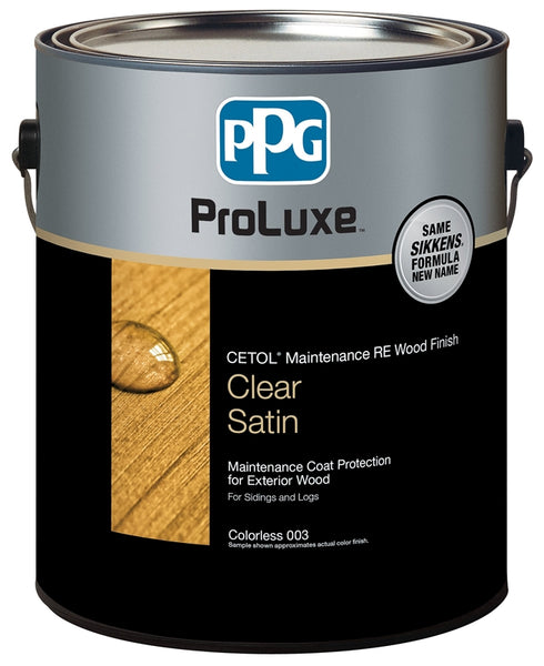 PPG SIK61003/01 ProLuxe Maintenance RE Clear Satin Wood Finish, Colorless, Gal