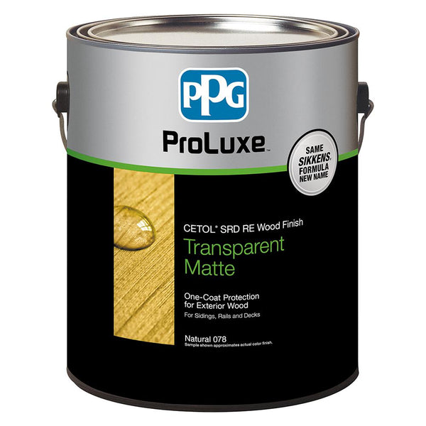 PPG SIK250-078/01 ProLuxe Cetol SRD RE Transparent Matte Wood Finish, Natural, Gal