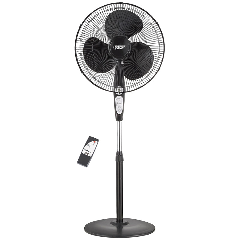 Power Zone SP2-18ARY Stand Fan With Remote Control, Black