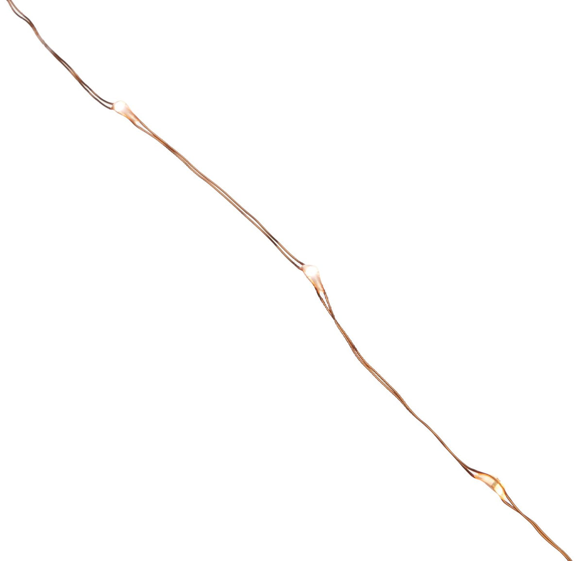 Everlasting Glow 92970 B/O Warm White Micro 30-LED String Light 5', Copper Wire