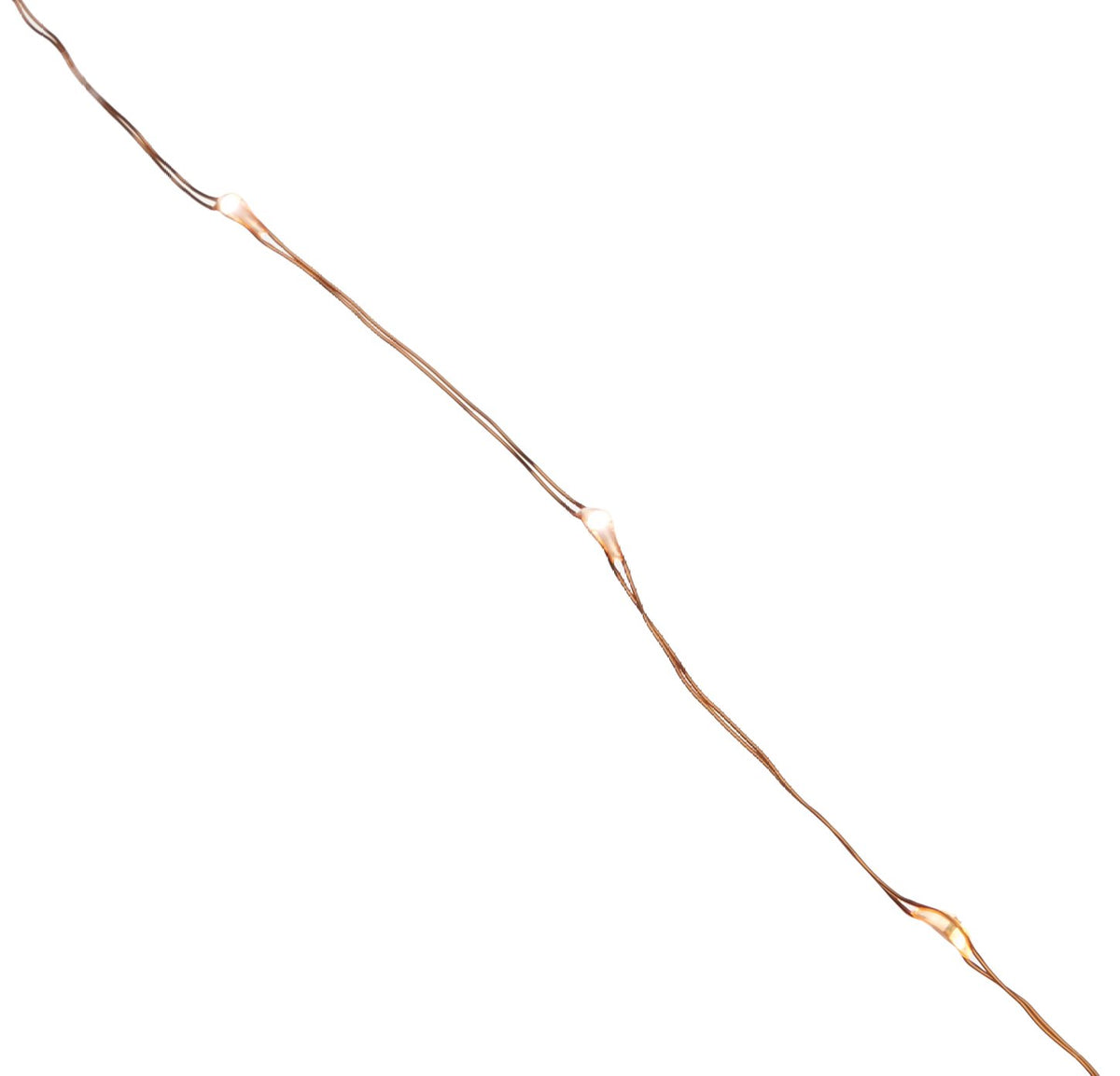 Everlasting Glow 92970 B/O Warm White Micro 30-LED String Light 5', Copper Wire