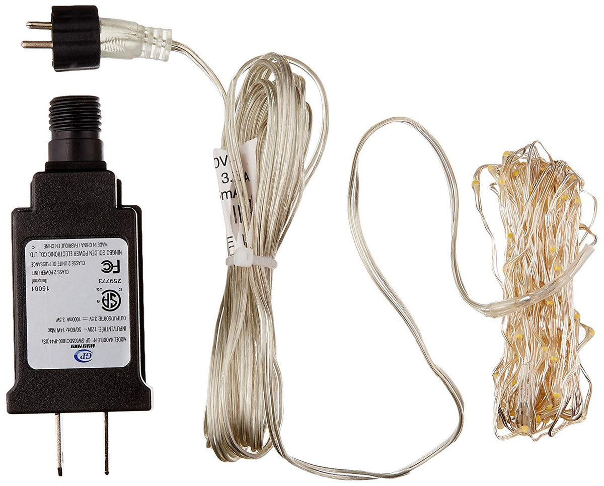 Everlasting Glow 38655 Warm White Micro 120-LED String Light, Silver Wire, 20'