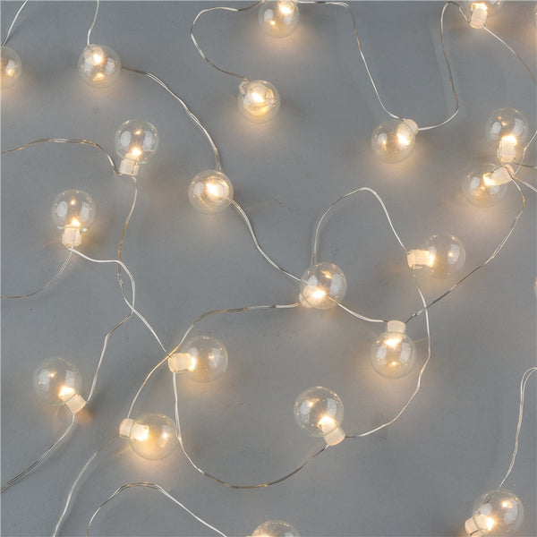 Everlasting Glow 93995 B/O Warm White Micro LED Clear Glass 30-Light String