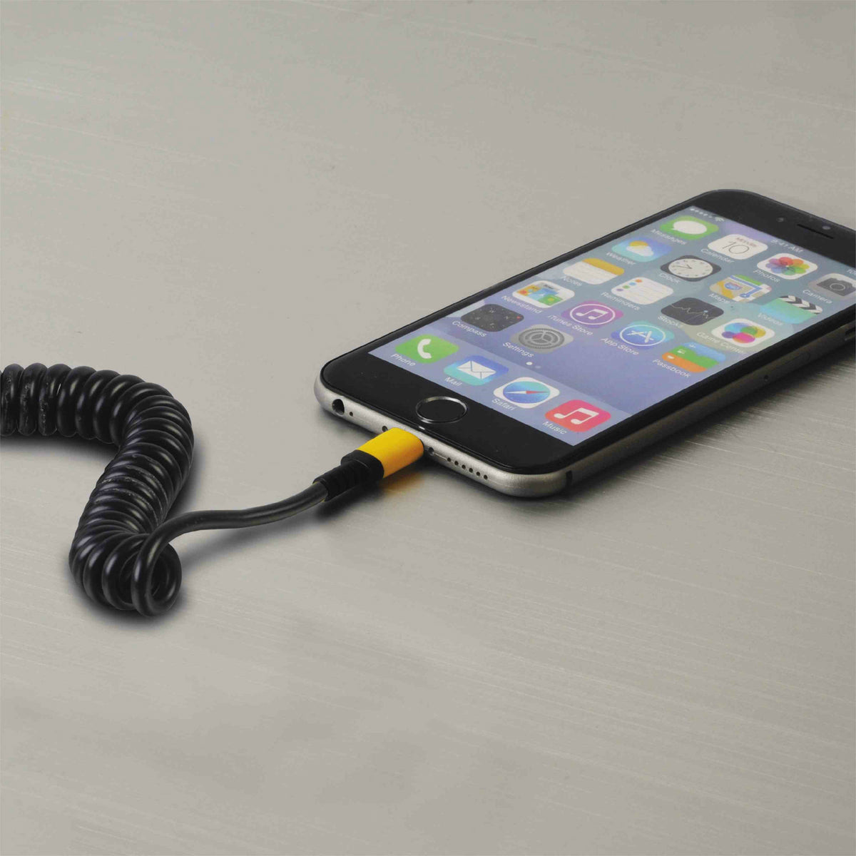 Stanley 131-9550-ST2 Coiled Lightning USB Cable for iPod/iPad/iPhone, Nylon