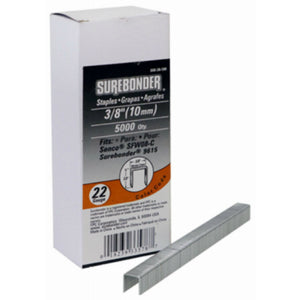 Surebonder 300-38-5M Narrow Crown 22-Gauge Upholstery Staples, 3/8", 5000-Count