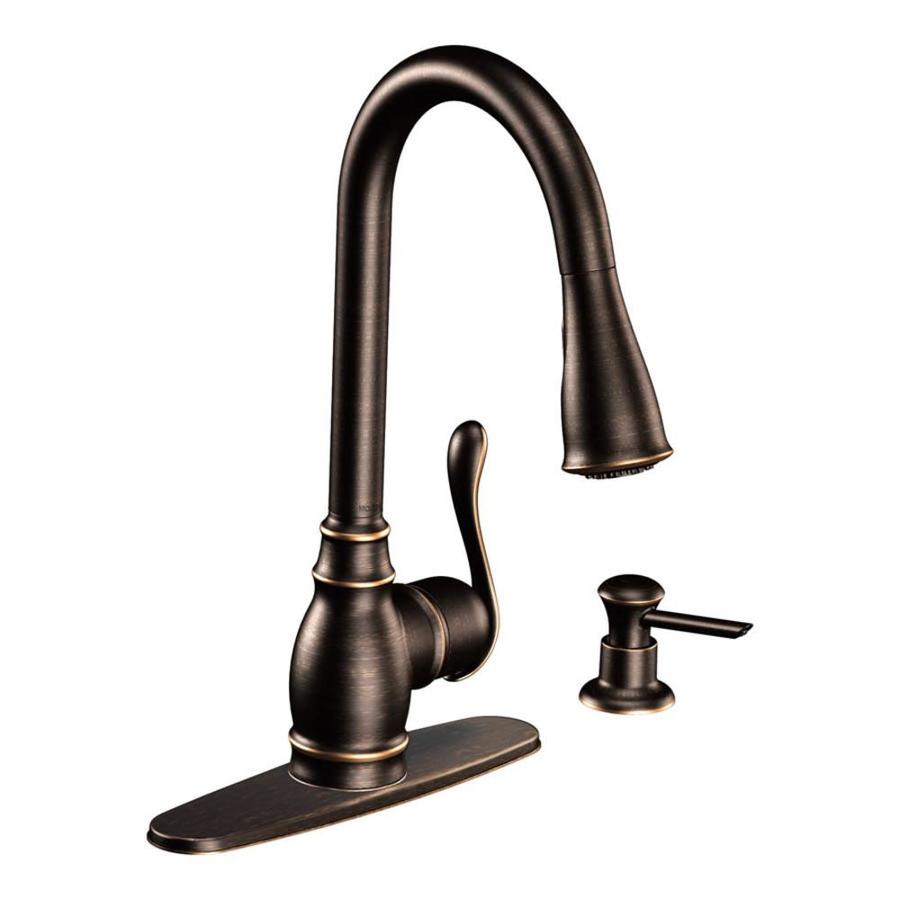 Moen CA87003BRB Anabelle 1-Handle High-Arc Pulldown Faucet, Mediterranean Bronze