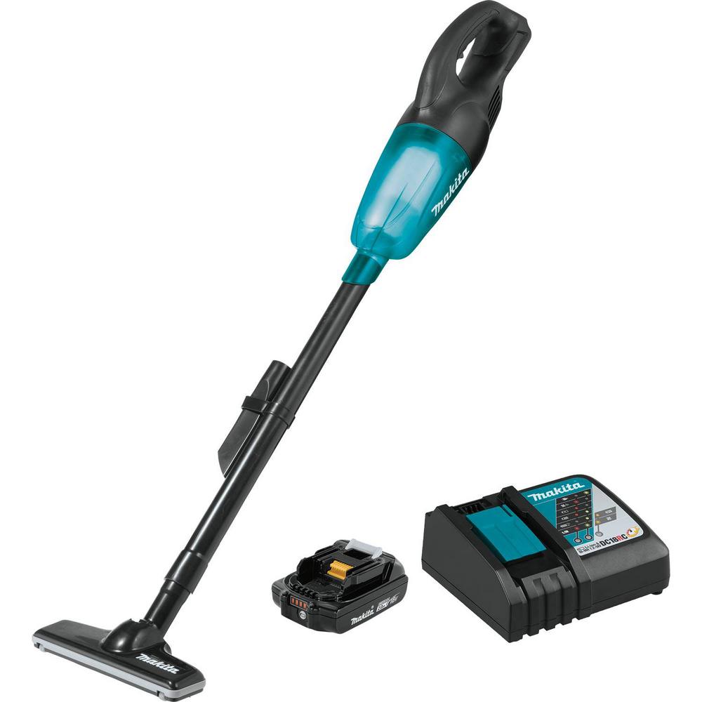 Makita XLC02R1B LXT 18V Lithium-Ion Compact Cordless Vacuum Kit, 2.0Ah