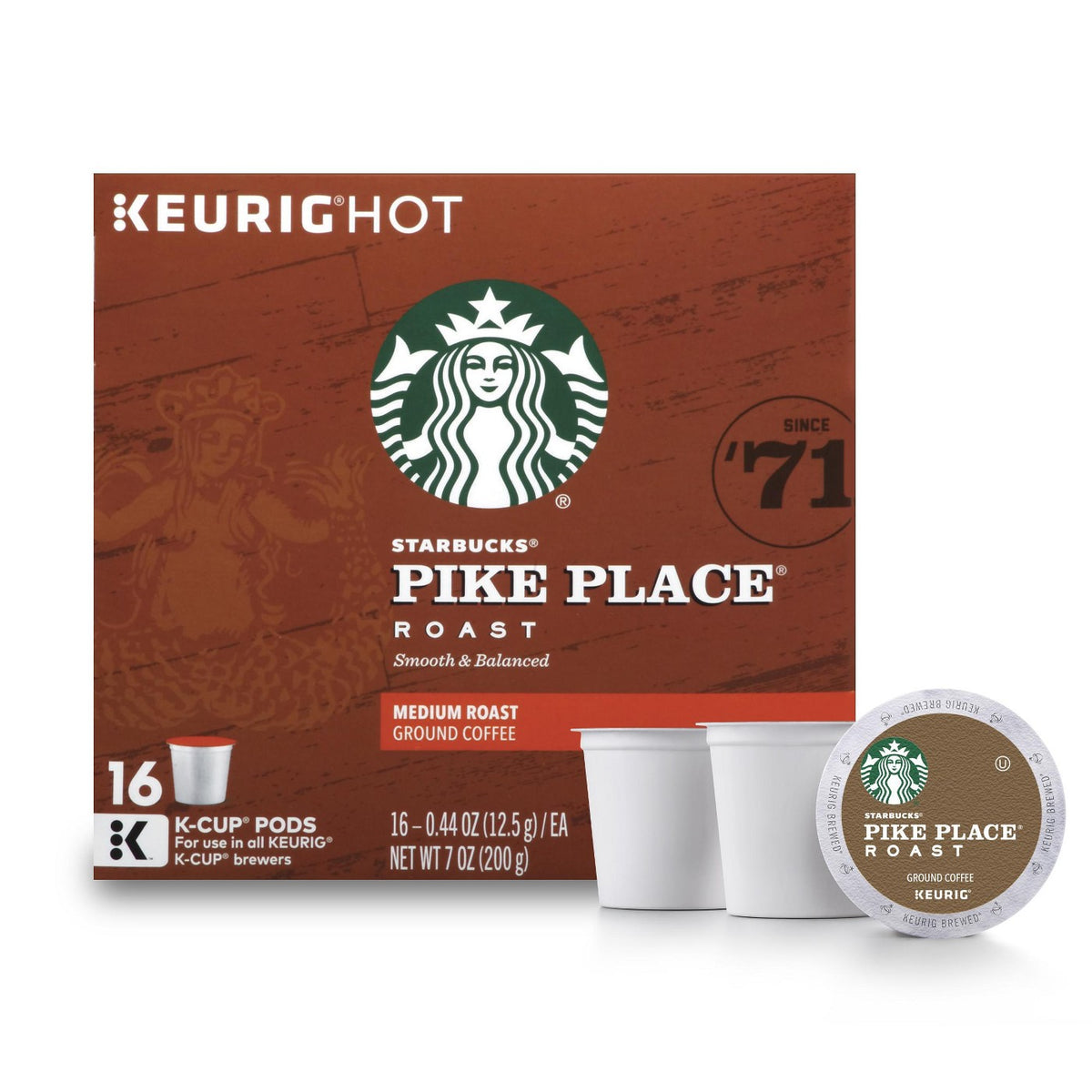 Starbucks 120932 Pike Place Medium Roast K-Cup for Keurig Brewers, 16-Count