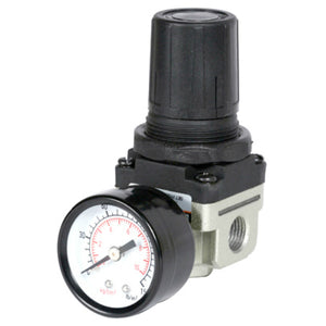 Master Mechanic 1203S495 Mini Airline Regulator with Gauge, 1/4" FNPT, 150 PSI