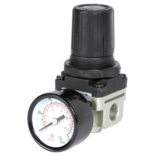 Master Mechanic 1203S495 Mini Airline Regulator with Gauge, 1/4" FNPT, 150 PSI