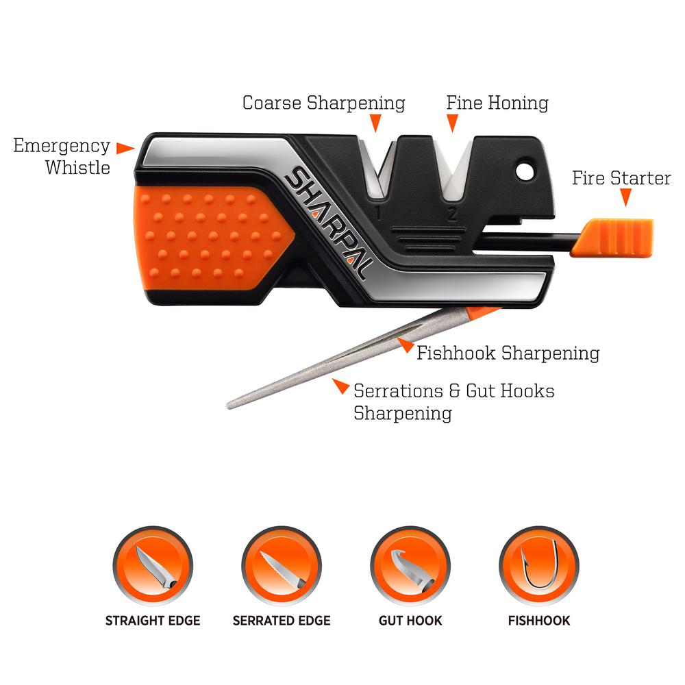 SHARPAL 6-In-1 Pocket Knife Sharpener&Survival Tool, with Fire