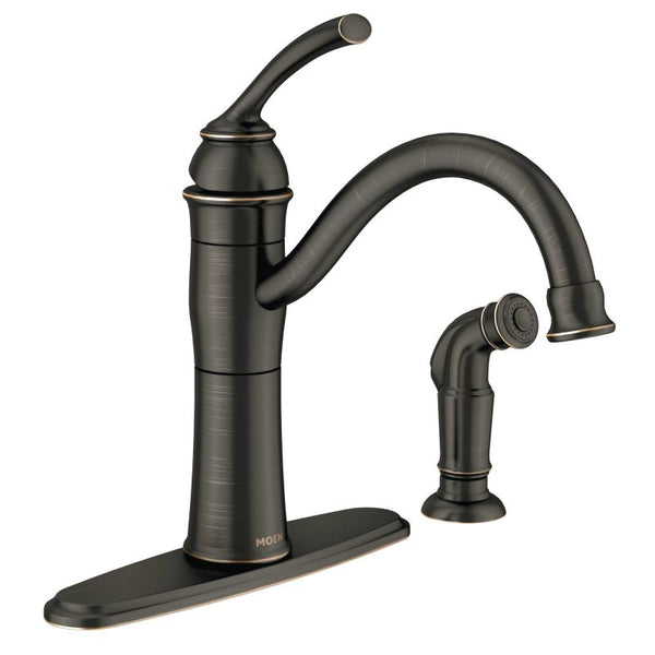 Moen 87230BRB Braemore 1-Handle High-Arc Kitchen Faucet, Mediterranean Bronze