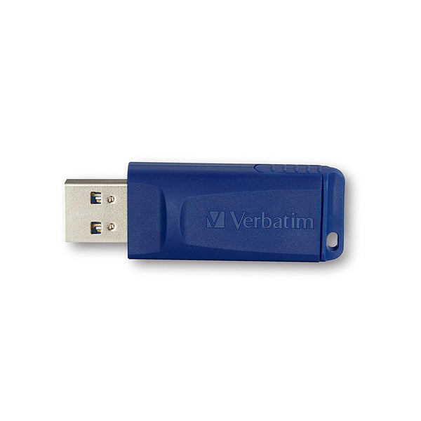 Verbatim 98658 USB Flash Drive, Cap-Less & Universally Compatible, Blue, 64GB