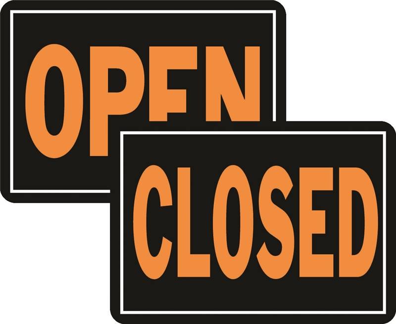 Hy-Ko 820 Aluminum Open/Closed Reversible Sign, Hy-Glo Orange & Black, 10"x14"