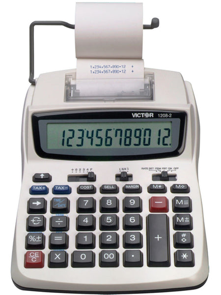 Victor 1208-2 Extra Large LCD 12-Digit Compact Commercial Printing Calculator