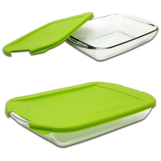 Libra 195-91818LIB Kitchen Classics Rectangular Glass Baking Dish w/Lid, 3 Qt