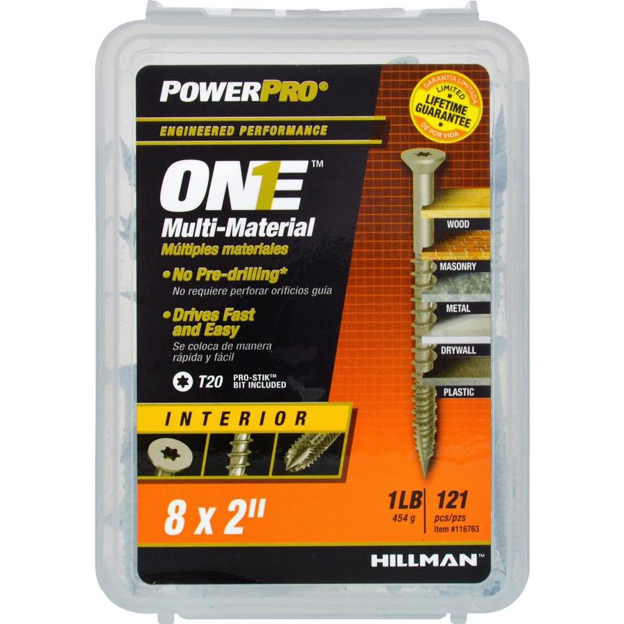 Hillman 116763 PowerPro One Multi-Material Interior Screw, #8 x 2", 122-Count