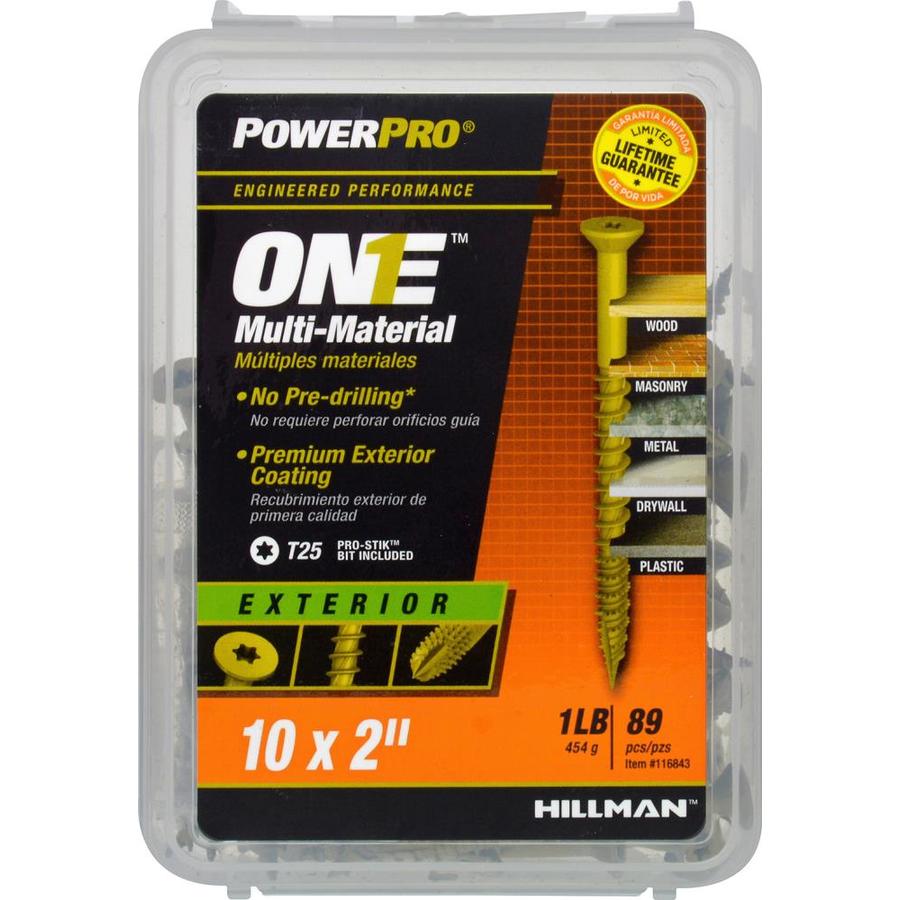 Hillman 116843 PowerPro One Multi-Material Exterior Screws, #10 x 2", 89-Pack