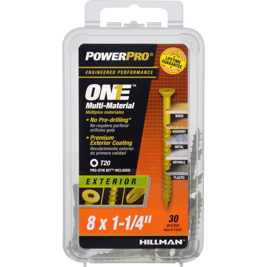 Hillman 116787 PowerPro One Exterior Multi-Material Screw, #8x1-1/4", 30-Pack