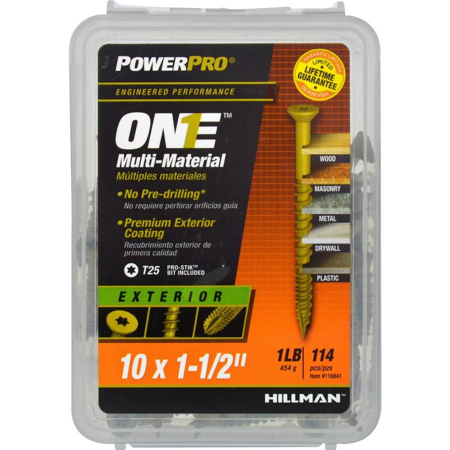 Hillman 116841 PowerPro One Multi-Material Exterior Screw, #10x1.5", 114-Pack