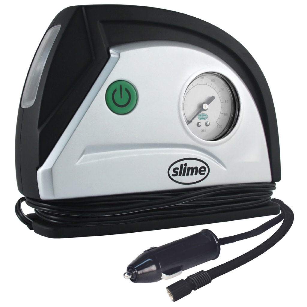 Slime 40050 Gen2 Standard Tire Inflator with Gauge & LED Light, 12V, 8-Minutes