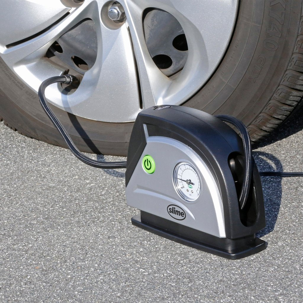 Slime 40050 Gen2 Standard Tire Inflator with Gauge & LED Light, 12V, 8-Minutes