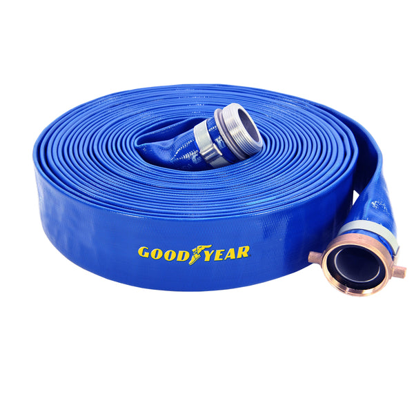 Abbott Rubber 1148-2000-50NPSH Lay-Flat PVC Discharge Hose Assembly, 2"x50', 80 PSI