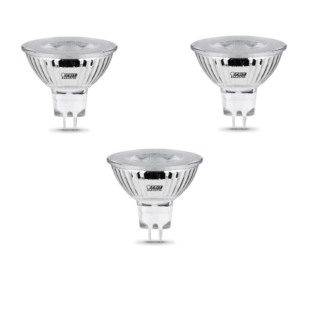 Feit BP/EXN/930CA/3 Dimmable MR16 LED Bulb, 6.6W, 12V, Bright White, 3-Pack