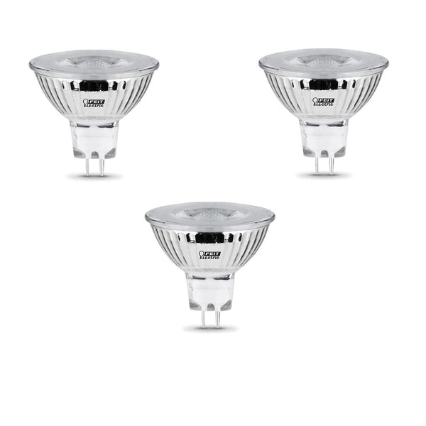 Feit BP/EXN/930CA/3 Dimmable MR16 LED Bulb, 6.6W, 12V, Bright White, 3-Pack