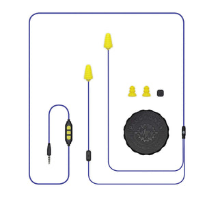 Plugfones PGP-UY Guardian Plus Wired Earphone, Blue/Yellow