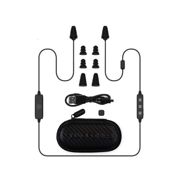 Plugfones PL-BB Liberate 2.0 Wireless Bluetooth Earphone with Tips, Black/Gray, 34"
