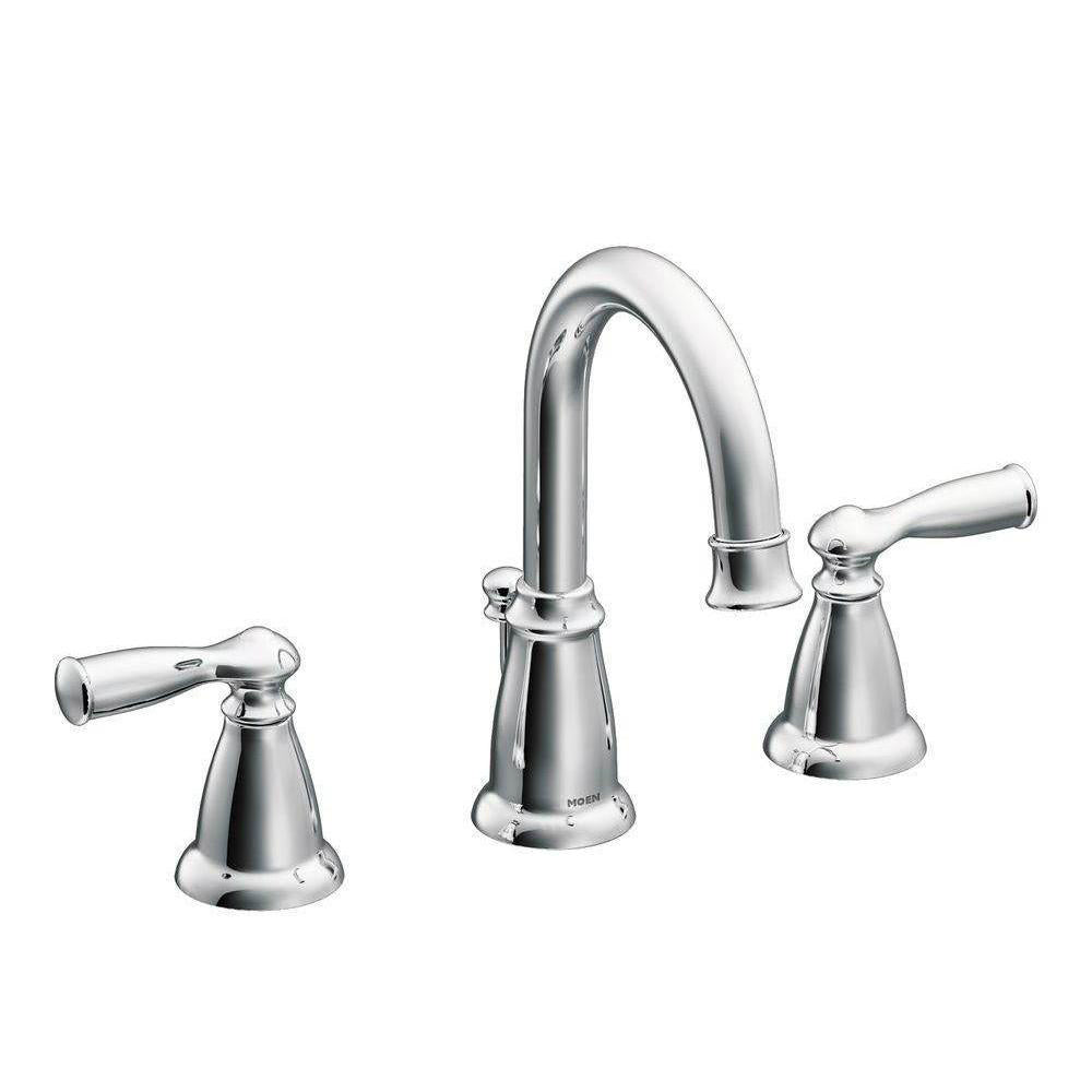 Moen WS84924 Banbury Two-Handle High Arc Bathroom Faucet, Chrome