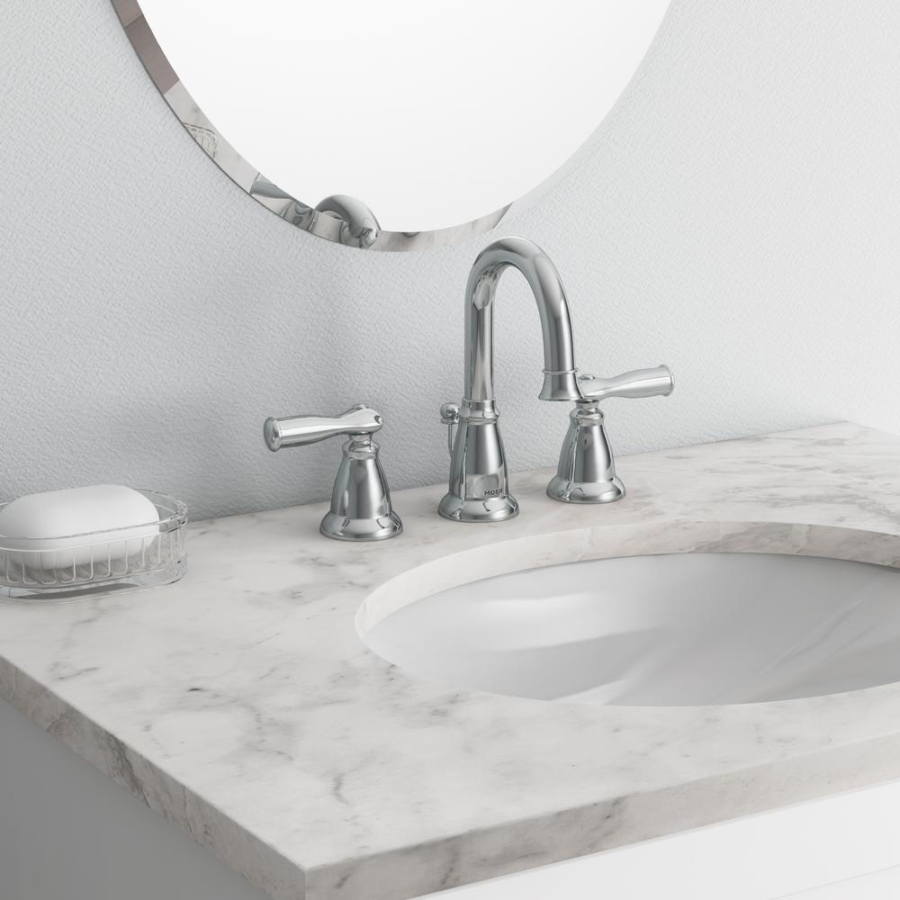 Moen WS84924 Banbury Two-Handle High Arc Bathroom Faucet, Chrome