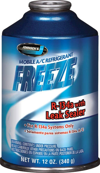 Johnsen's 6540 Freeze R-134A Auto A/C Refrigerant with Leak Sealer, 12 Oz