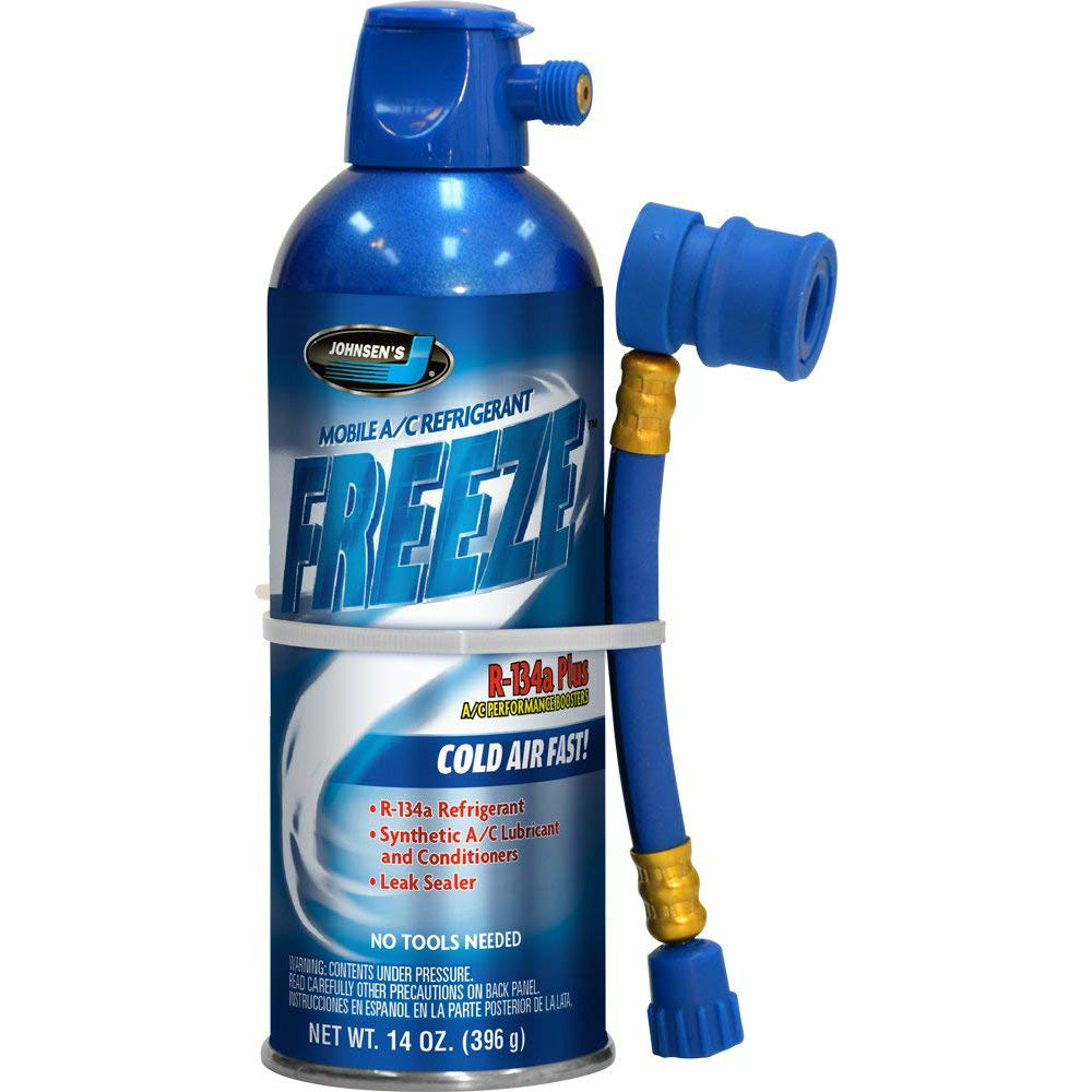 Johnsen's 6401 Freeze R-134A Plus A/C Performance Boosters with Hose, 14 Oz