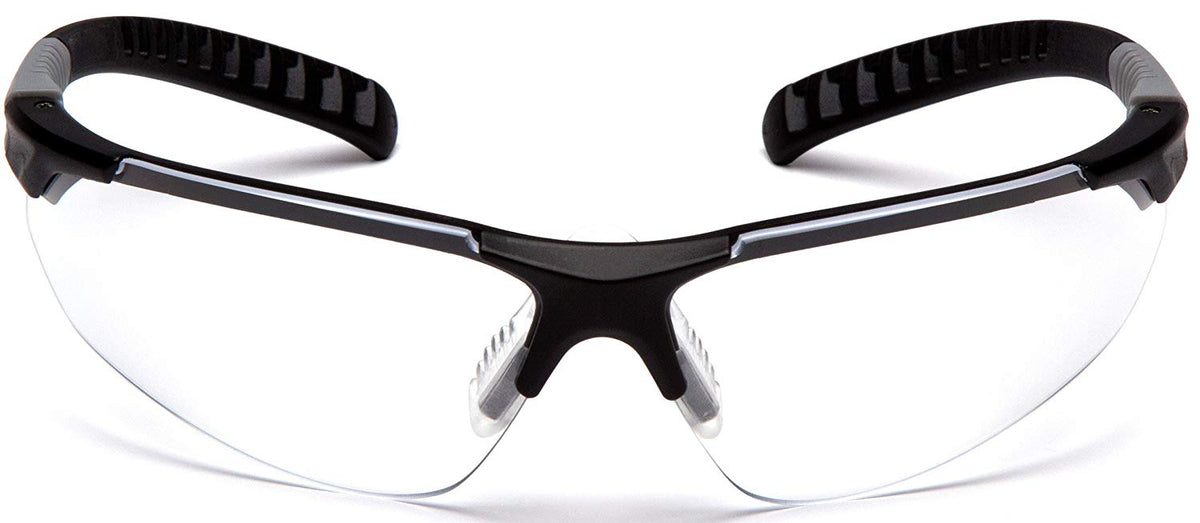Pyramex SBG1011DTM-TV Clear Anti-Fog Lens with Black/Gray Temples Safety Glasses