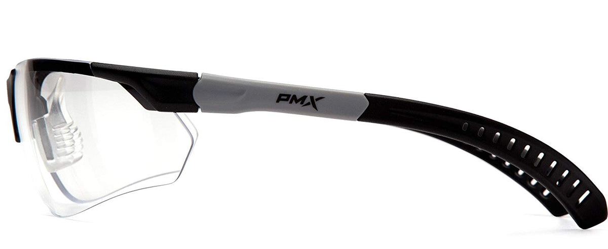 Pyramex SBG1011DTM-TV Clear Anti-Fog Lens with Black/Gray Temples Safety Glasses