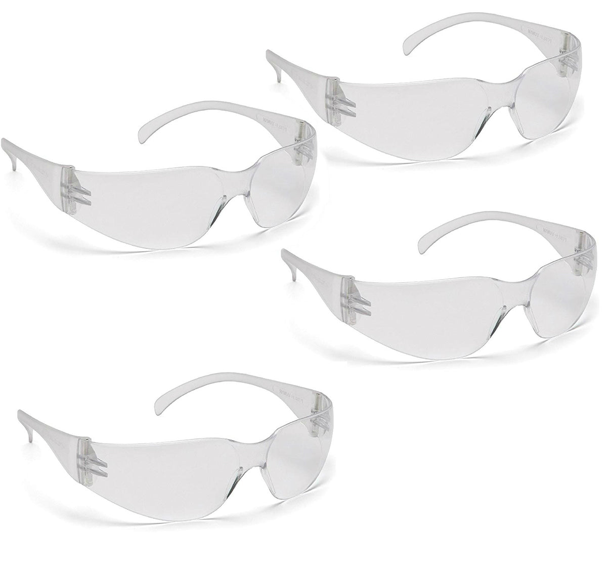 Pyramex S4110S4PK-TV General Purpose Frameless Safety Glasses, Clear, 4-Pack