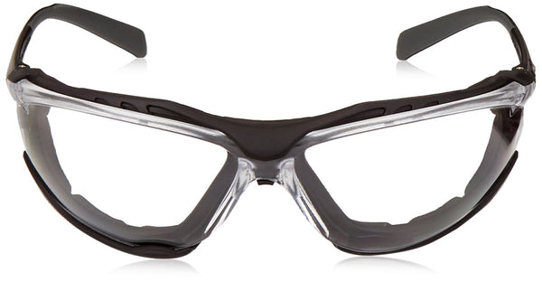 Pyramex SB9310ST-TV Foam Lined Safety Glasses, Clear Lens with Black Frame