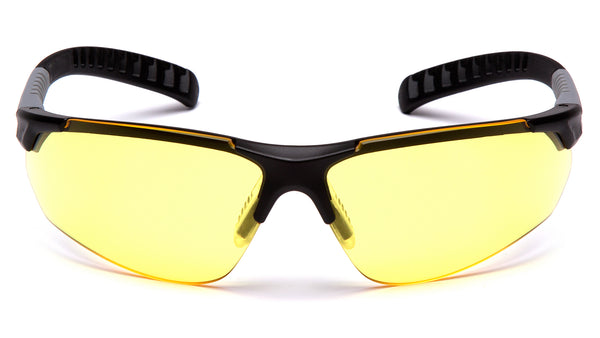 Pyramex SBG10130DTM-TV Amber Lens with Black/Gray Temples Safety Glasses