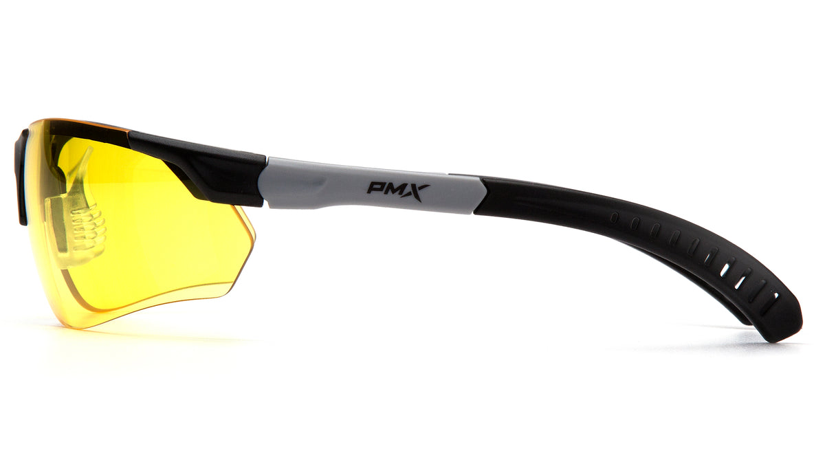 Pyramex SBG10130DTM-TV Amber Lens with Black/Gray Temples Safety Glasses