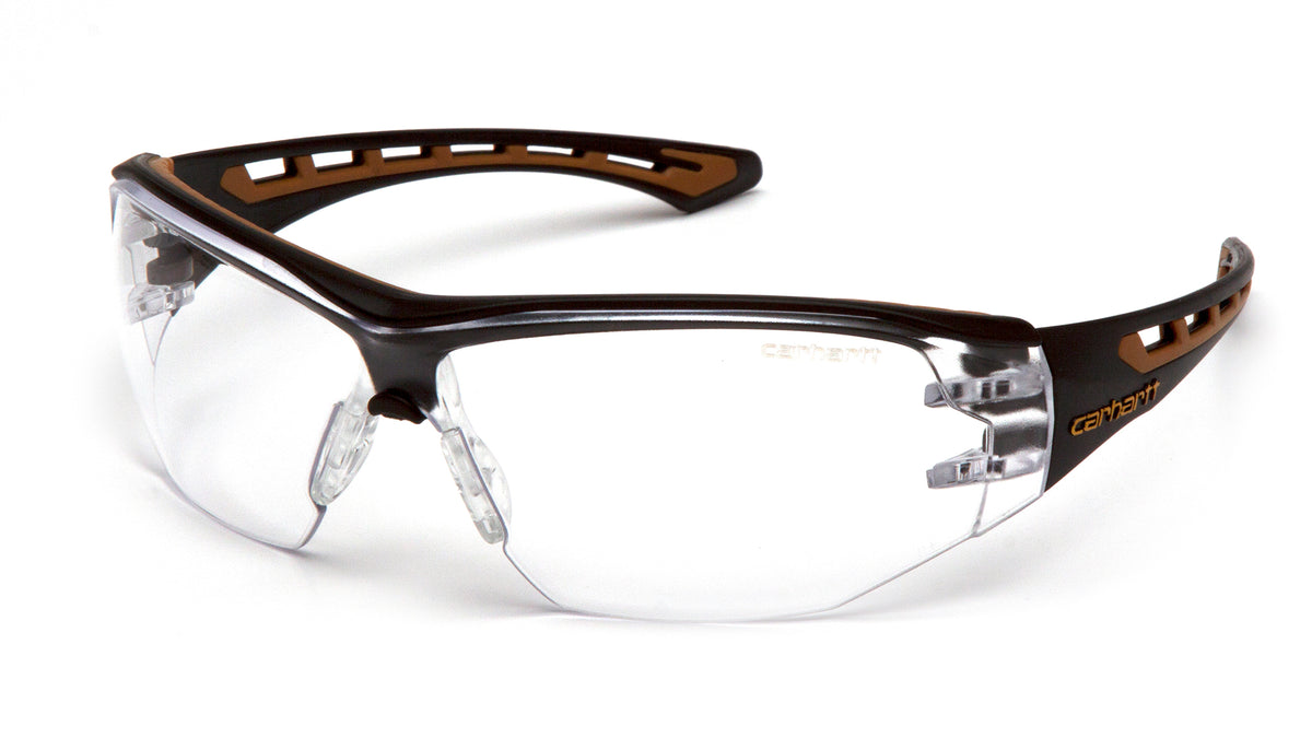 Carhartt CHB810ST Easley Clear Anti-Fog Lens Safety Glasses with Black/Tan Frame
