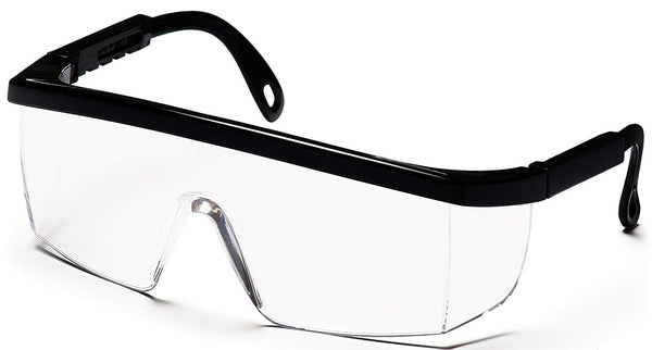 Pyramex SB410S-TV Wraparound Safety Glasses, Black Frame/Clear Lens