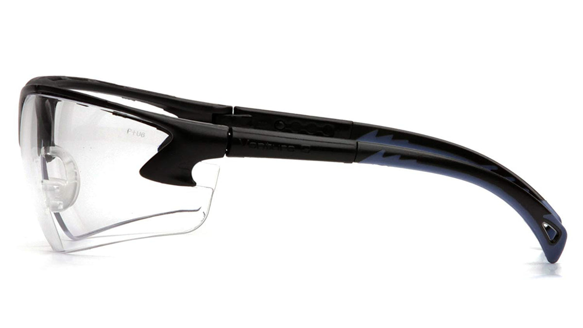 Pyramex SB5710D-TV Adjustable Safety Glasses, Clear Lens with Black Frame
