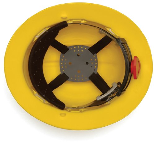 Pyramex HP24130-TV Full Brim 4-Point Ratchet Suspension Hard Hat, Yellow