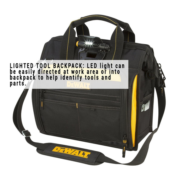 DeWalt DGL573 LED Lighted Technician's Tool Bag, 41-Pockets